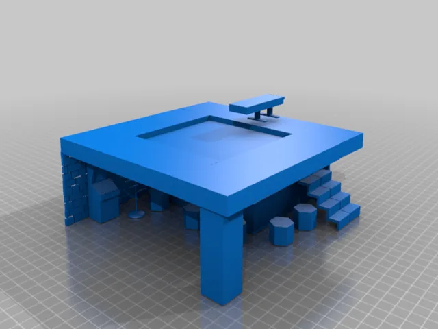 Apartment room with pool & diving board – Modello 3D gratuito STL