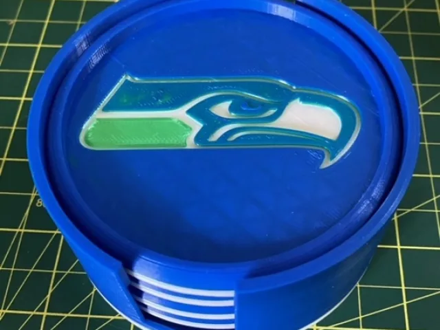 Seahawks coaster set (Remix) – Gratis 3D-model STL