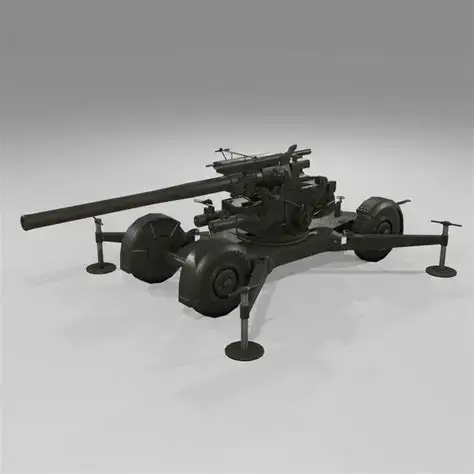 QF 3.7 Anti-Aircraft gun WW2. – Kostenloses 3D-Modell STL