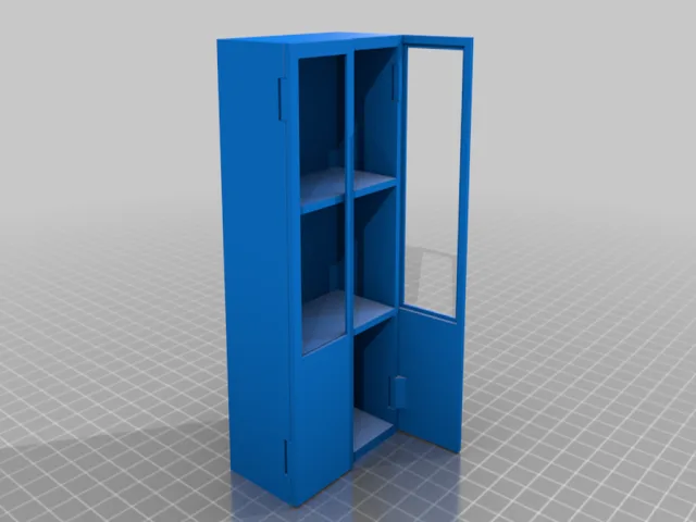 Bookshelf (bookcase, cabinet) with glass doors from microscopic slides – Kostenloses 3D-Modell STL