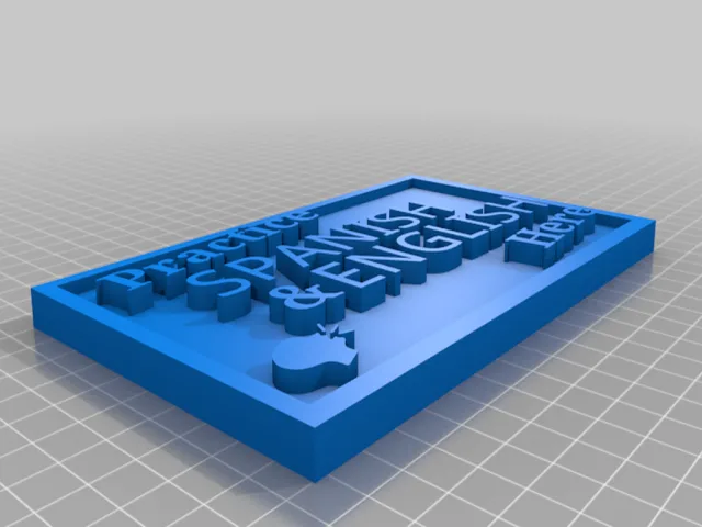 English Spanish Language Intercambio Sign – Free 3D Model STL