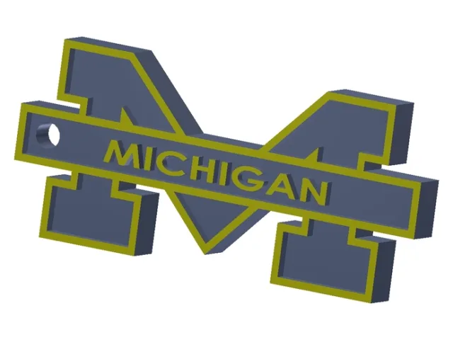 U of M Logo Key Fob – Kostenloses 3D-Modell STL