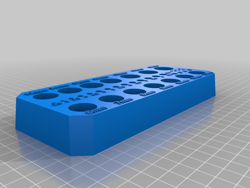 Socket Set and Drill Bit Organiser – 3D printable model from Thingiverse
