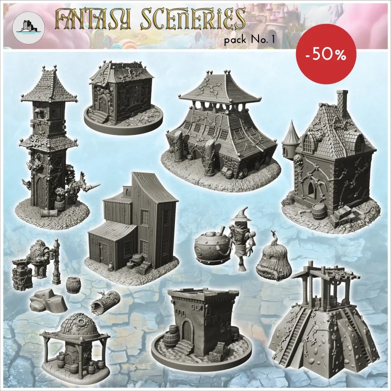 Other STL Download - Fantasy sceneries pack No. 1by Hartolia Miniatures – Modelo 3D imprimible de Creality Cloud