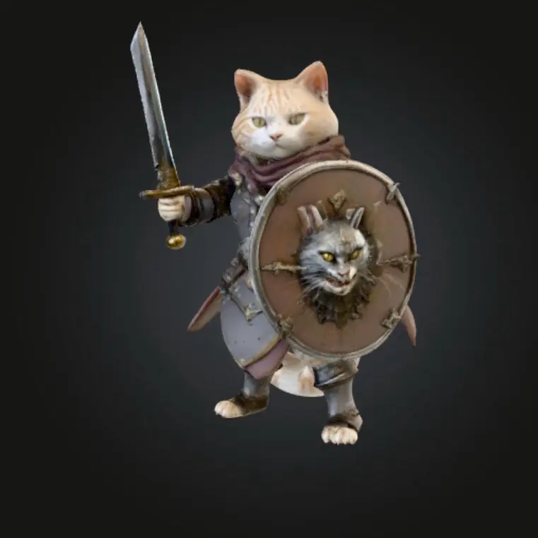 Characters &amp; Creatures STL Download - Cat warriorby Foxtrot007 – Modèle 3D imprimable de Creality Cloud